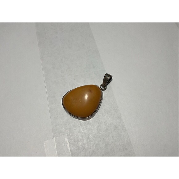 Sterling Silver Butterscotch Amber .925 Pendant, Not Marked, Tested - Picture 1 of 5